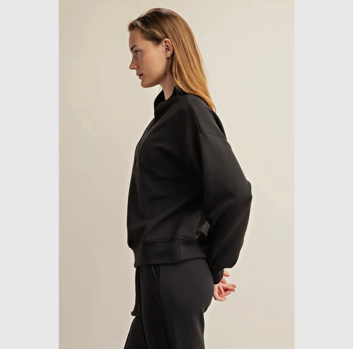 Modal Scuba Luxe Half Zip Jacket and Straight Pant Set