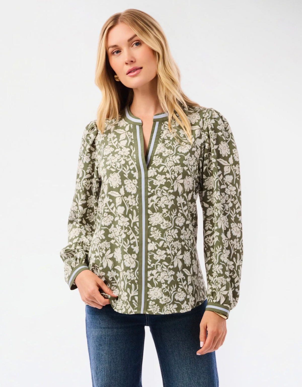 Naomi Top | Painted Trillium Olive