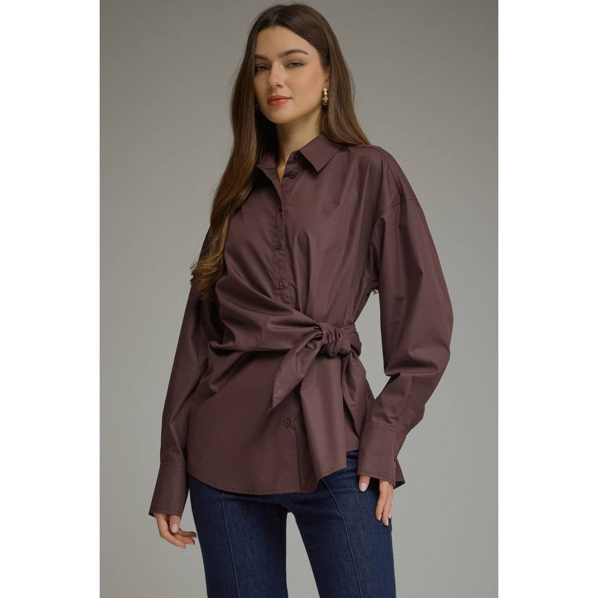 Solid long sleeve top