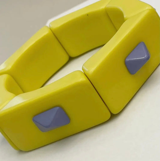 6-side Stretch Bracelet (Yellow/ Peri)