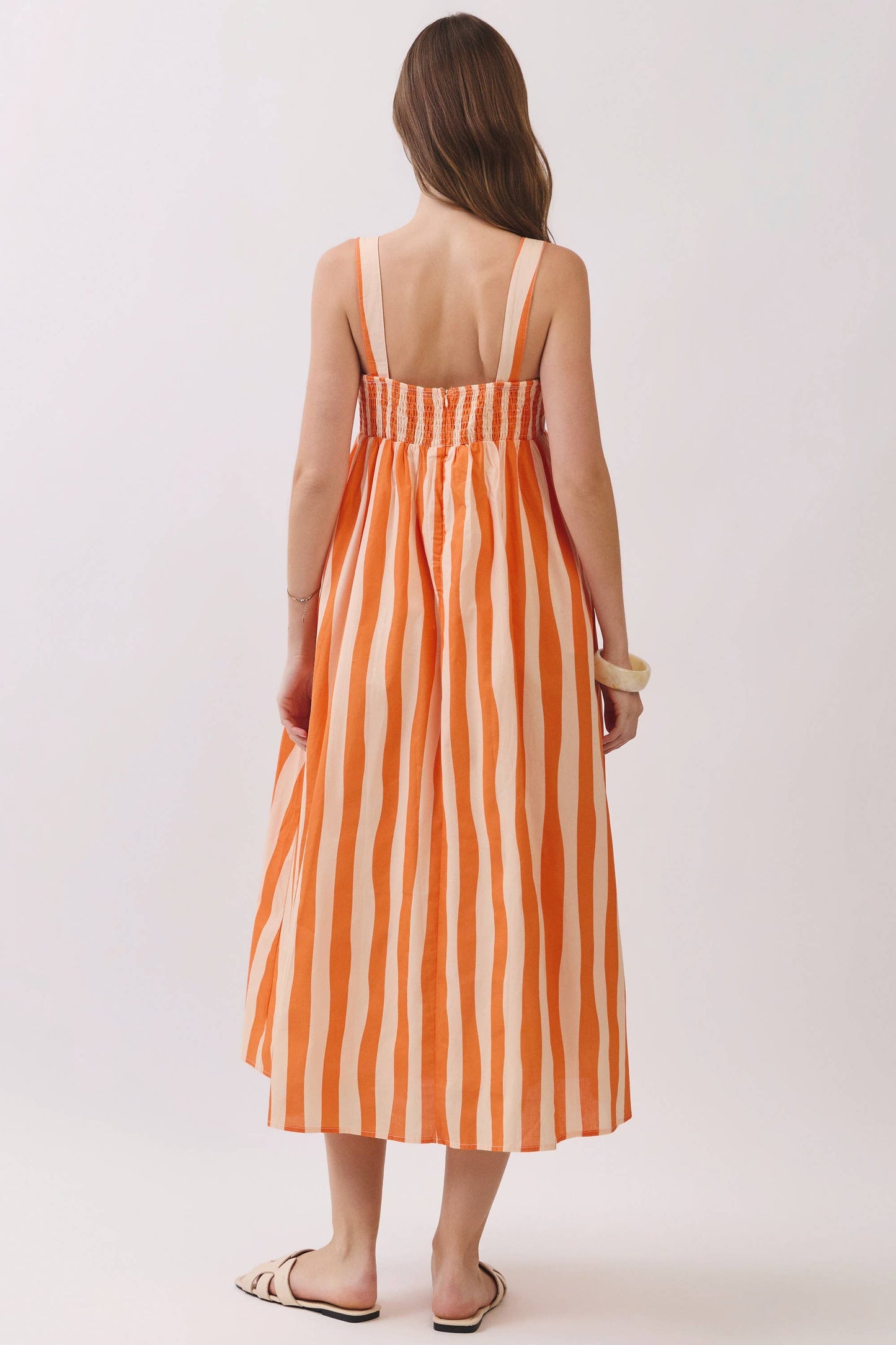 Stripe Empire Waist Midi Dress