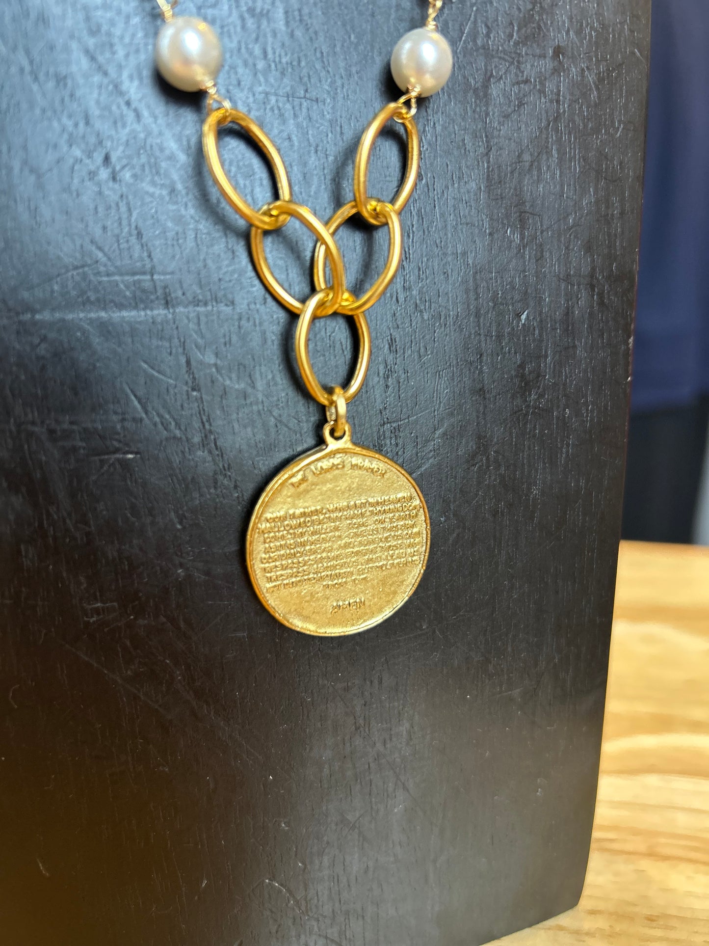 Lord’s Prayer + Pearl Chain Necklace