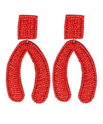 Square & Open Oval Beaded Earrings