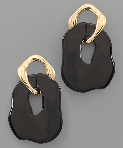 Acrylic Abstract hoop with gold