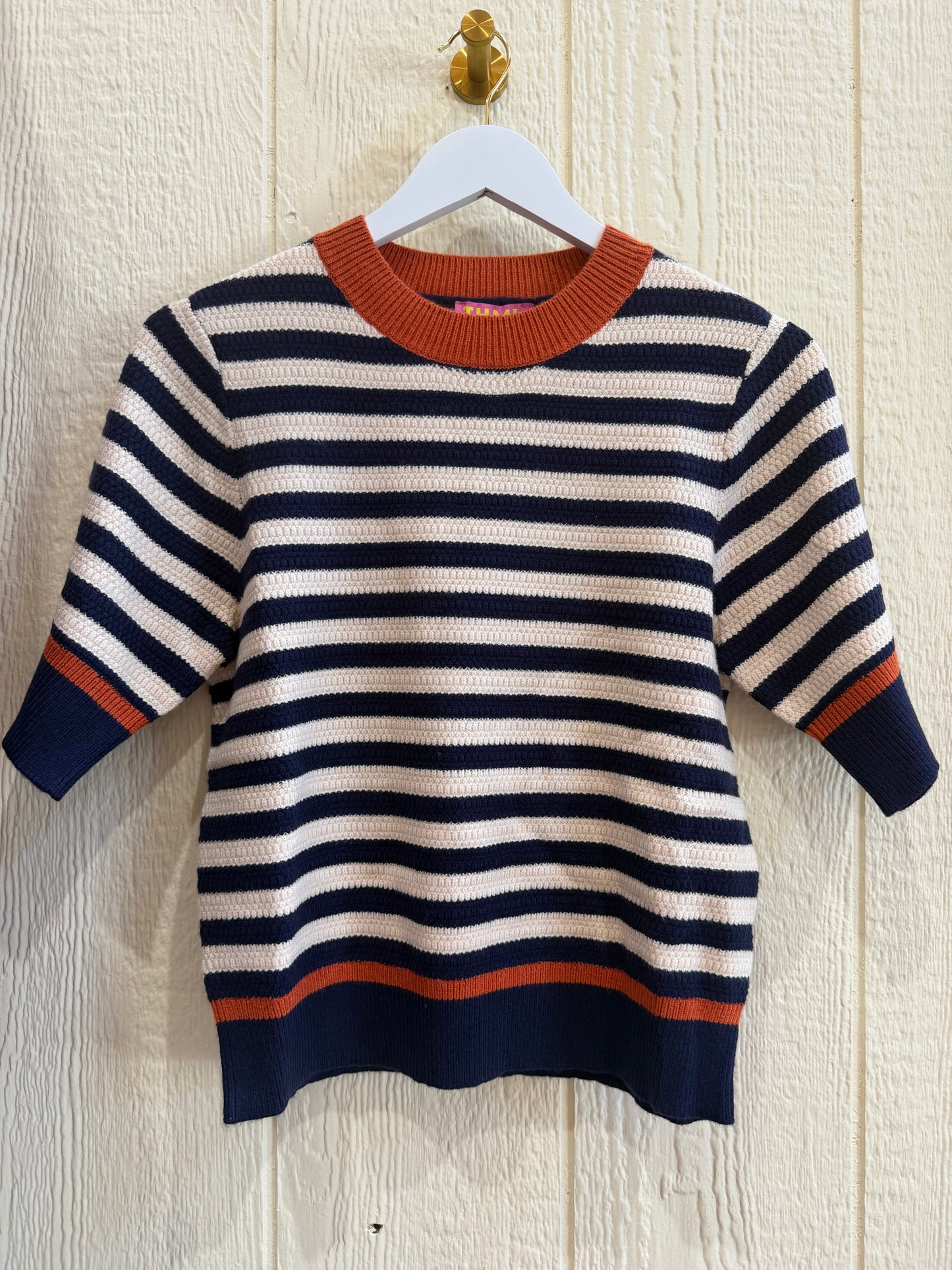Navy striped top