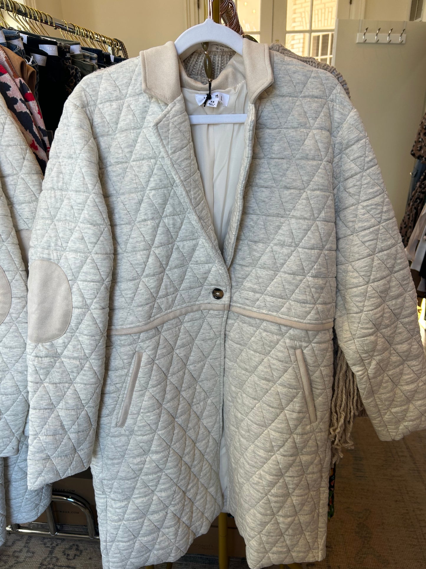 Cream Quilted Jacket