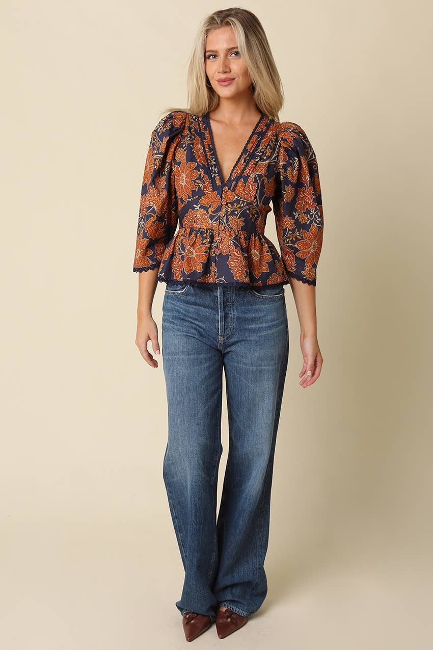 Eden Floral Peplum Blouse