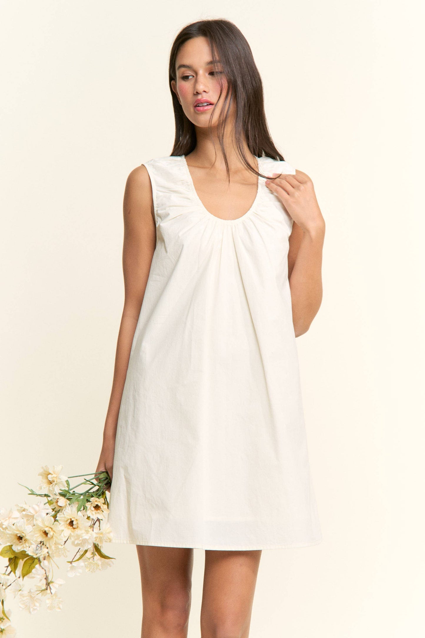 Scoop Neckline Sleeveless Mini Dress (Three Colors!)