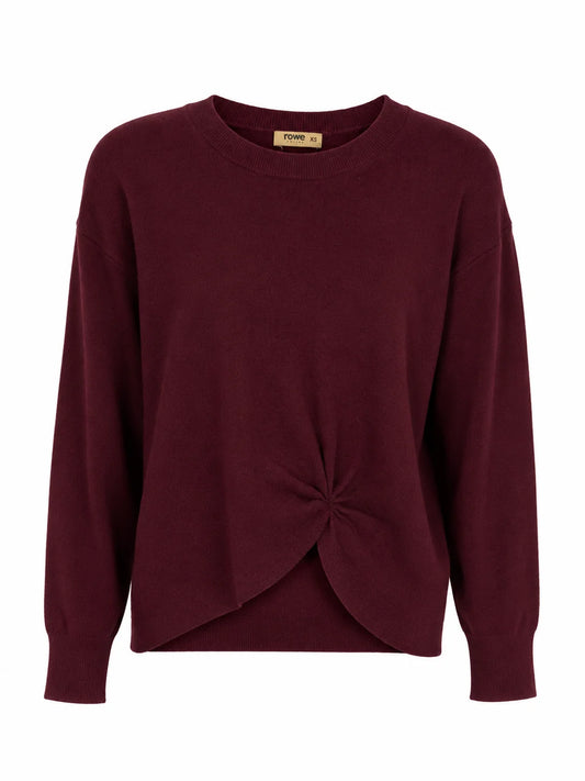 Front twist sweater in Wine