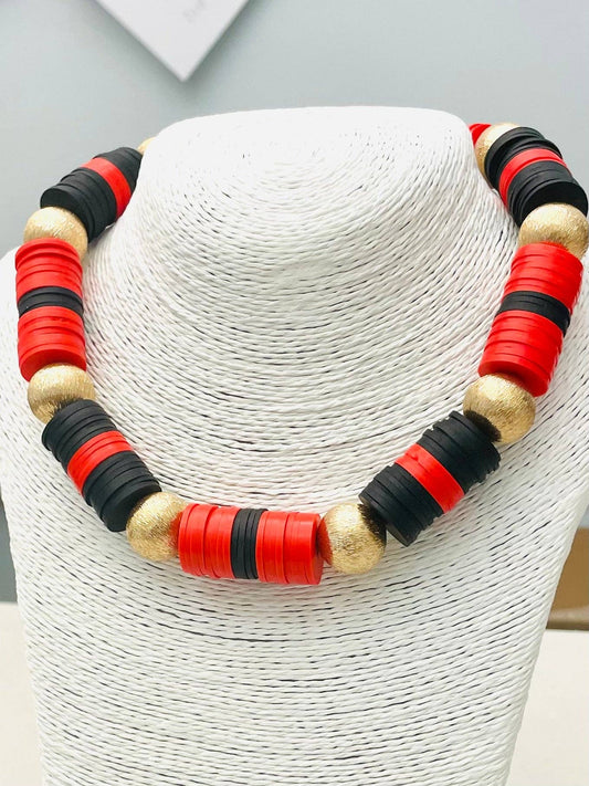 GAME DAY - School Spirit Necklace (black/red)
