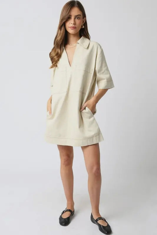 Natural Patch Pocket Dress