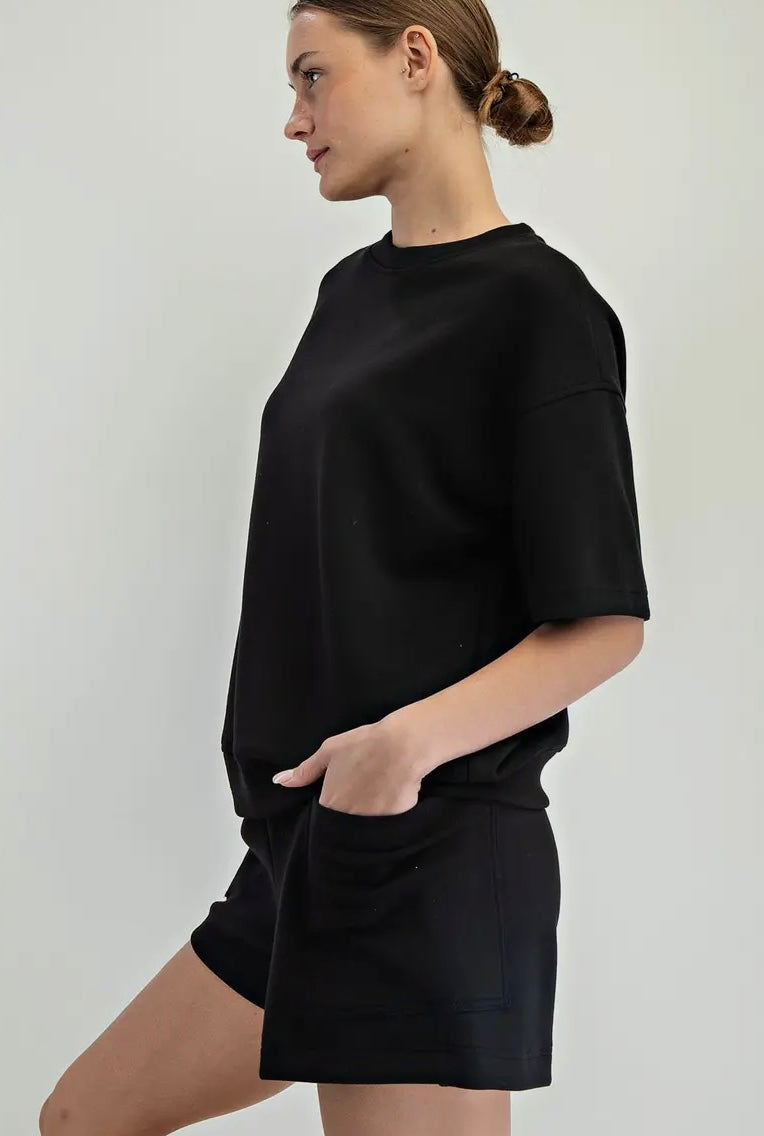 Modal Scuba Basic Short Sleeve Top and Skort Set