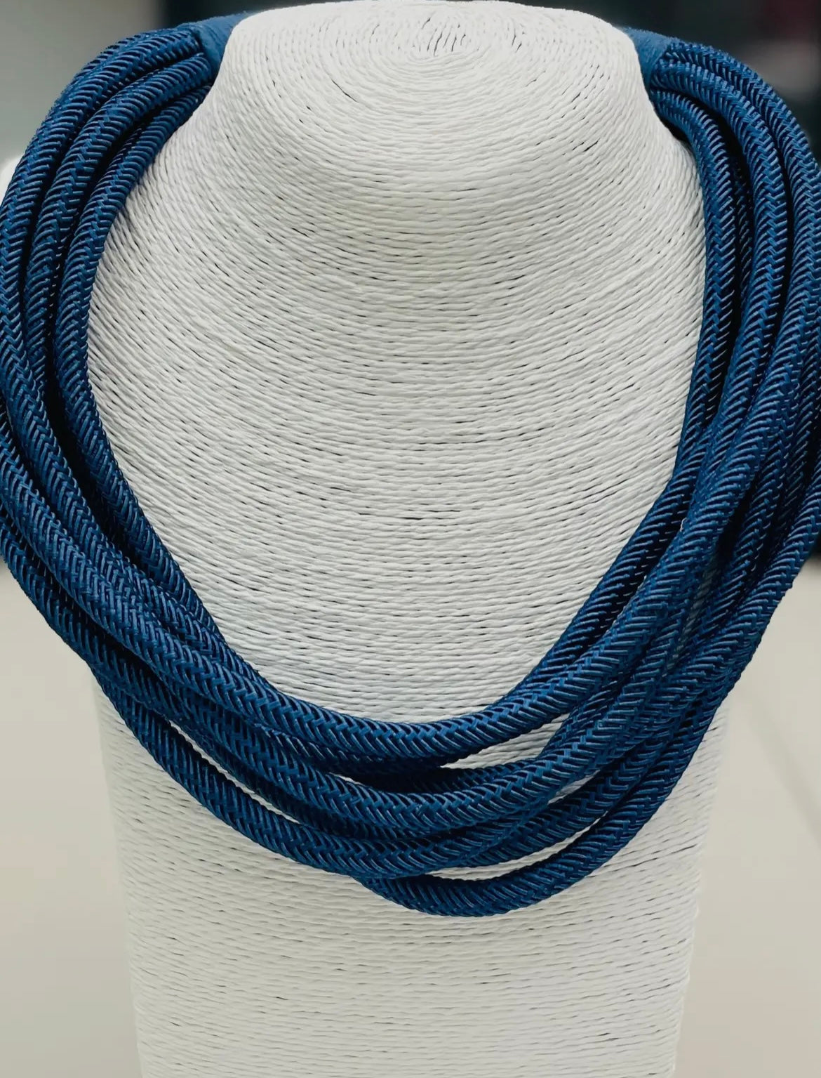 Slub 8-Strand Necklace - Navy