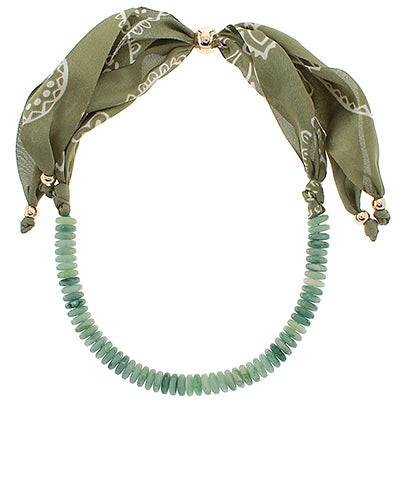 Half Marble Beaded Scarf Necklace (two colors!)