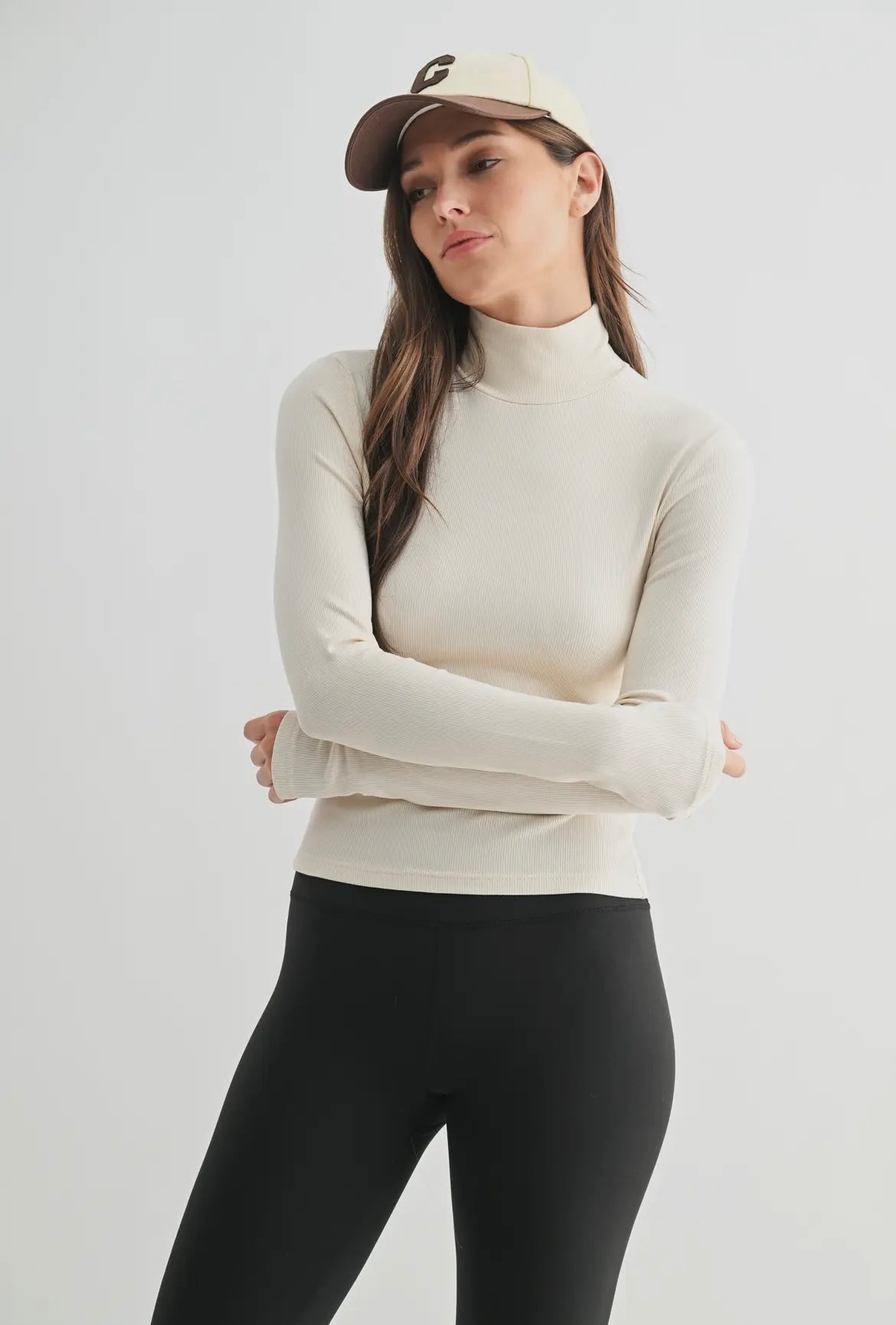 Micro Ribbed Long Sleeve Turtleneck