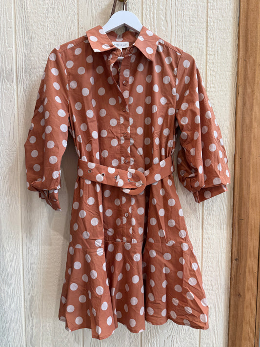 Polka dot long sleeve dress