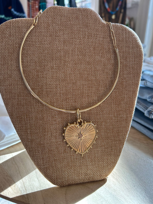 Heart Pendant Choker