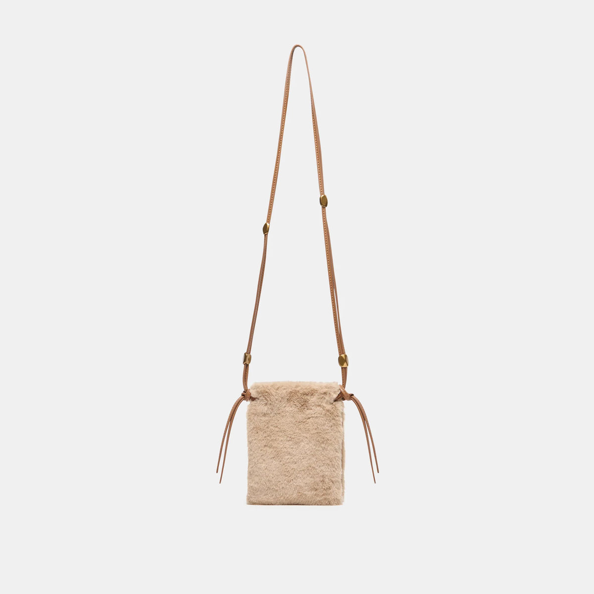 lyrik crossbody mid brown faux fur