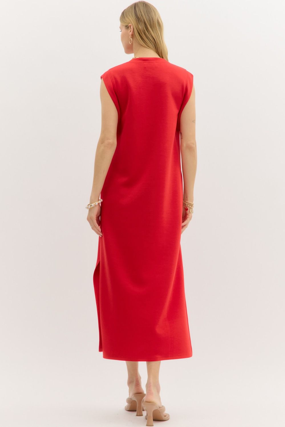 Jersey knit midi dress
