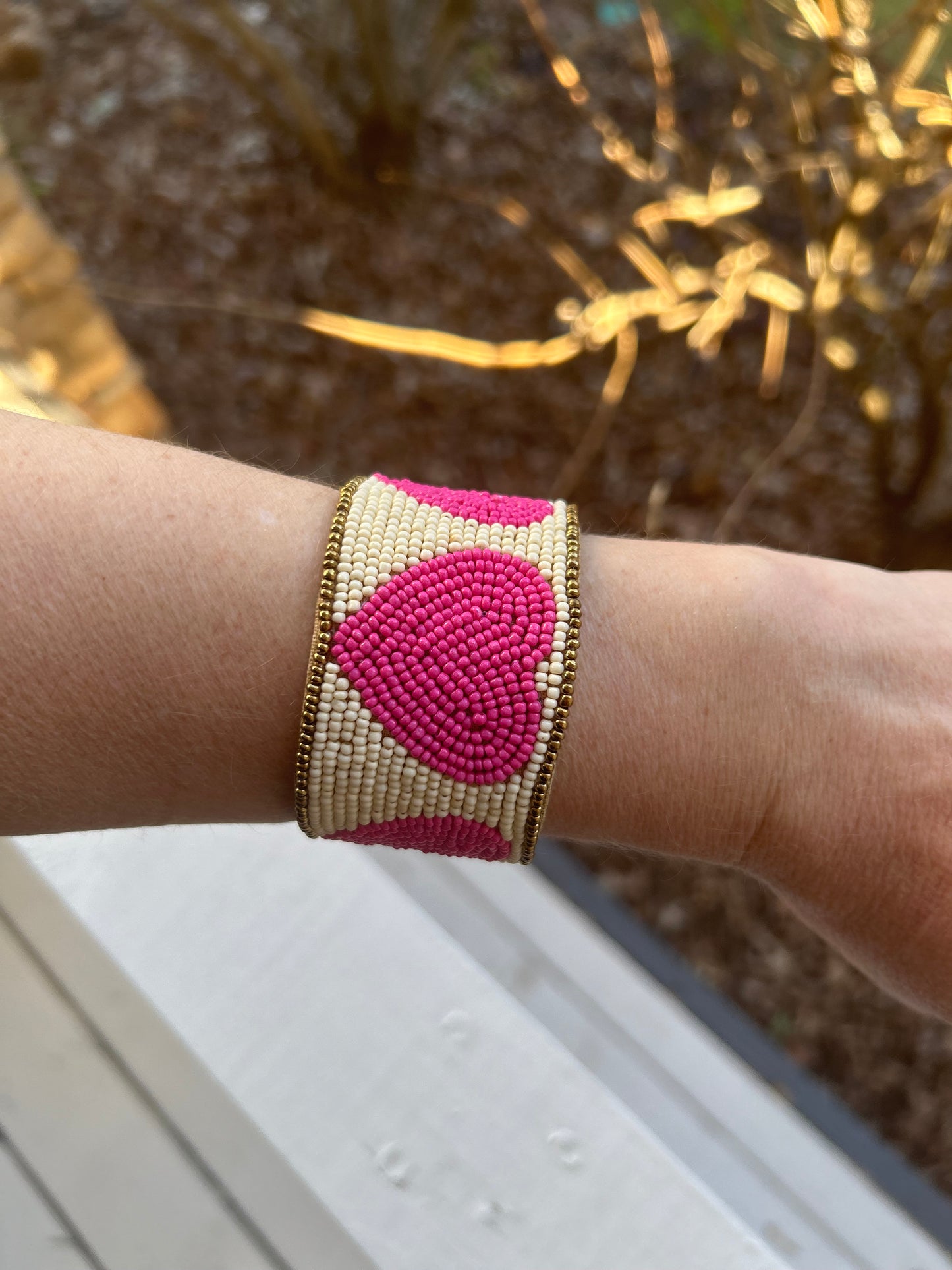 Heart Beaded Cuff