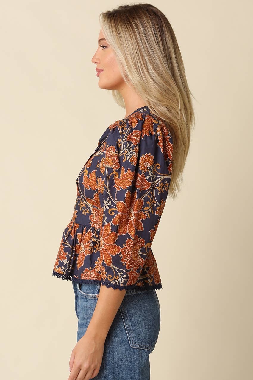 Eden Floral Peplum Blouse