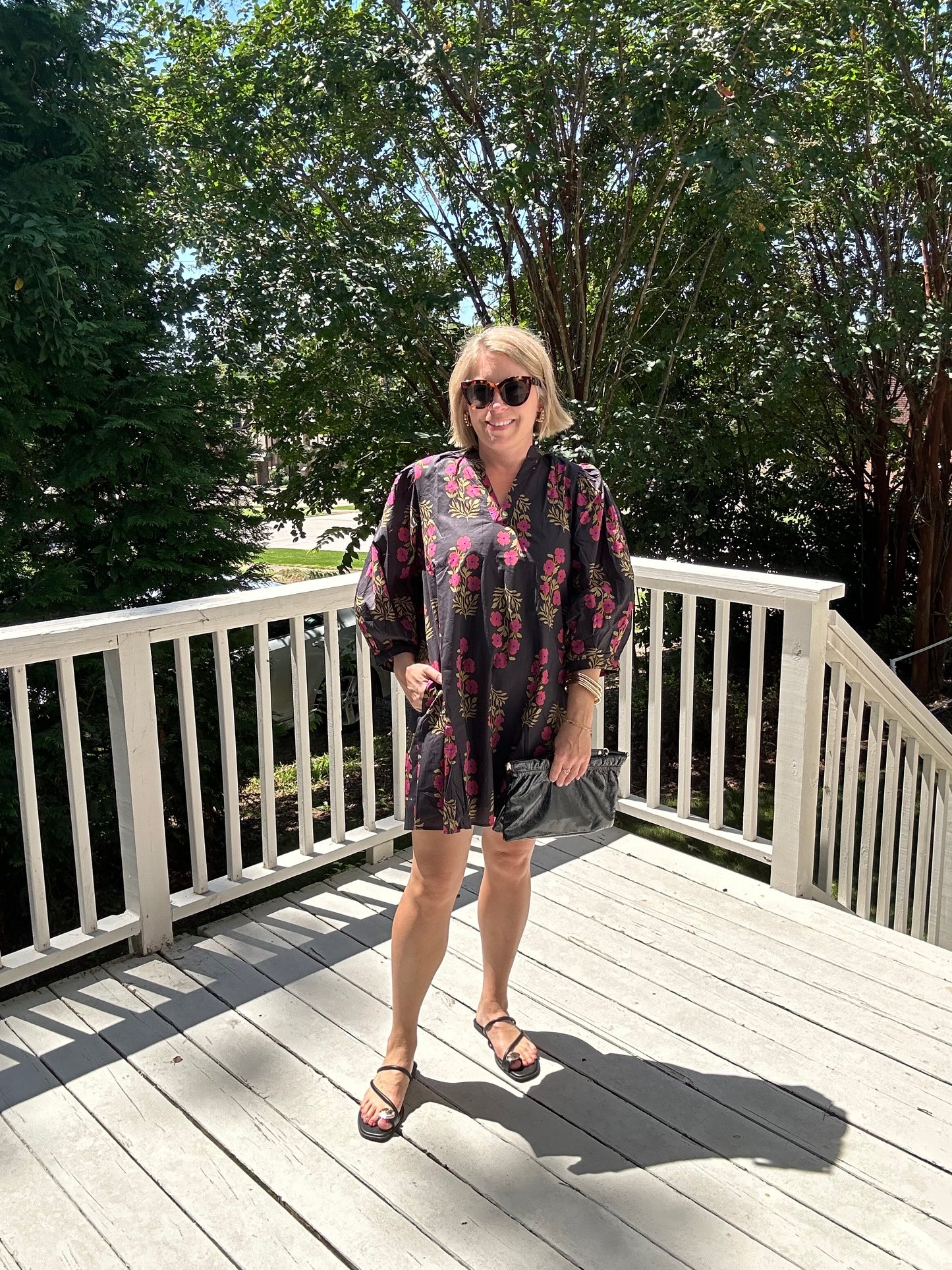 Floral pattern v-neck dress