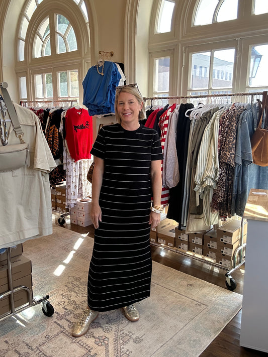 Modal Scuba Stripe Maxi Dress