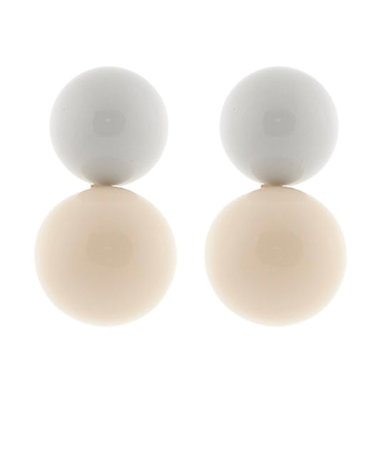 Connected Double Color Ball Earrings