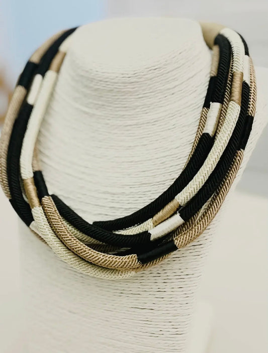 8-strand Slub Necklace (Black
Multi)