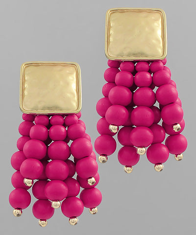 Wood fringe earrings (multiple colors!)