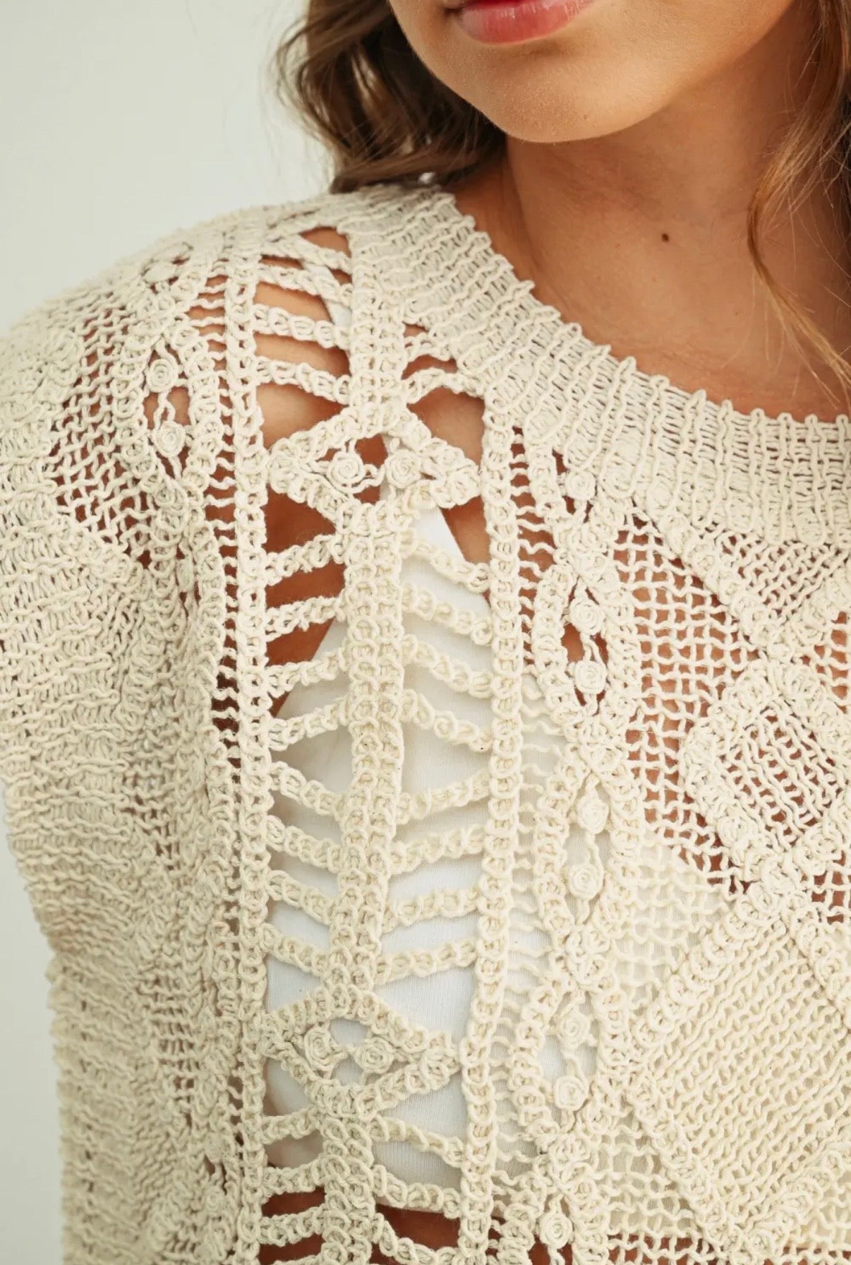 Crochet knitted top