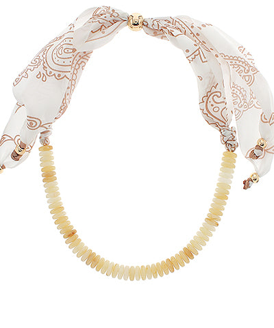 Half Marble Beaded Scarf Necklace (two colors!)