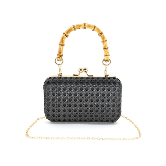 Rattan clutch with bamboo handle