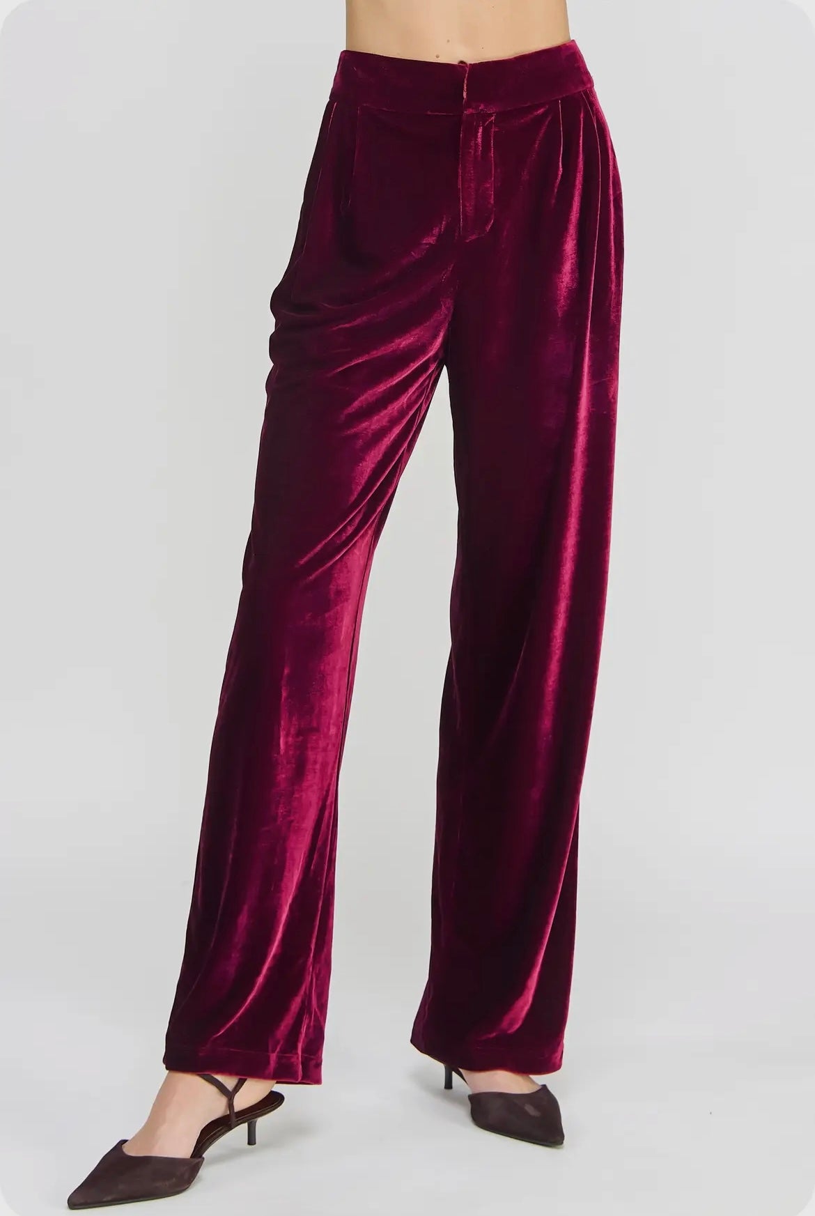 High-Waist Velvet Pants