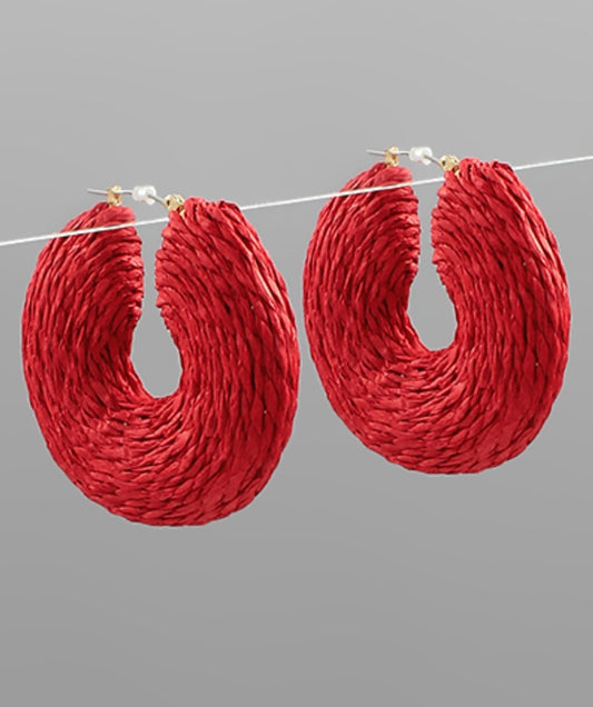 Wrapped Raffia Hoops in Red