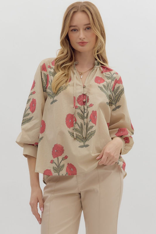 Floral pullover top