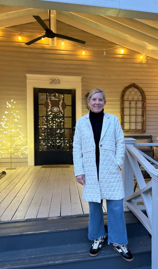 Cream Quilted Jacket