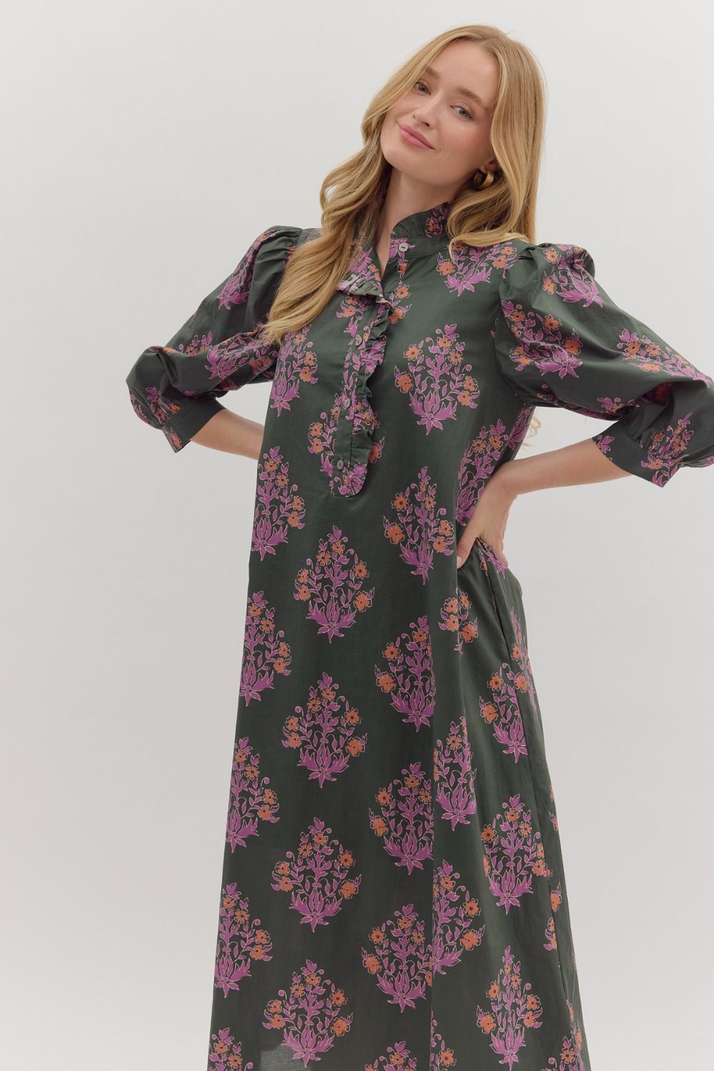 Botanical midi dress