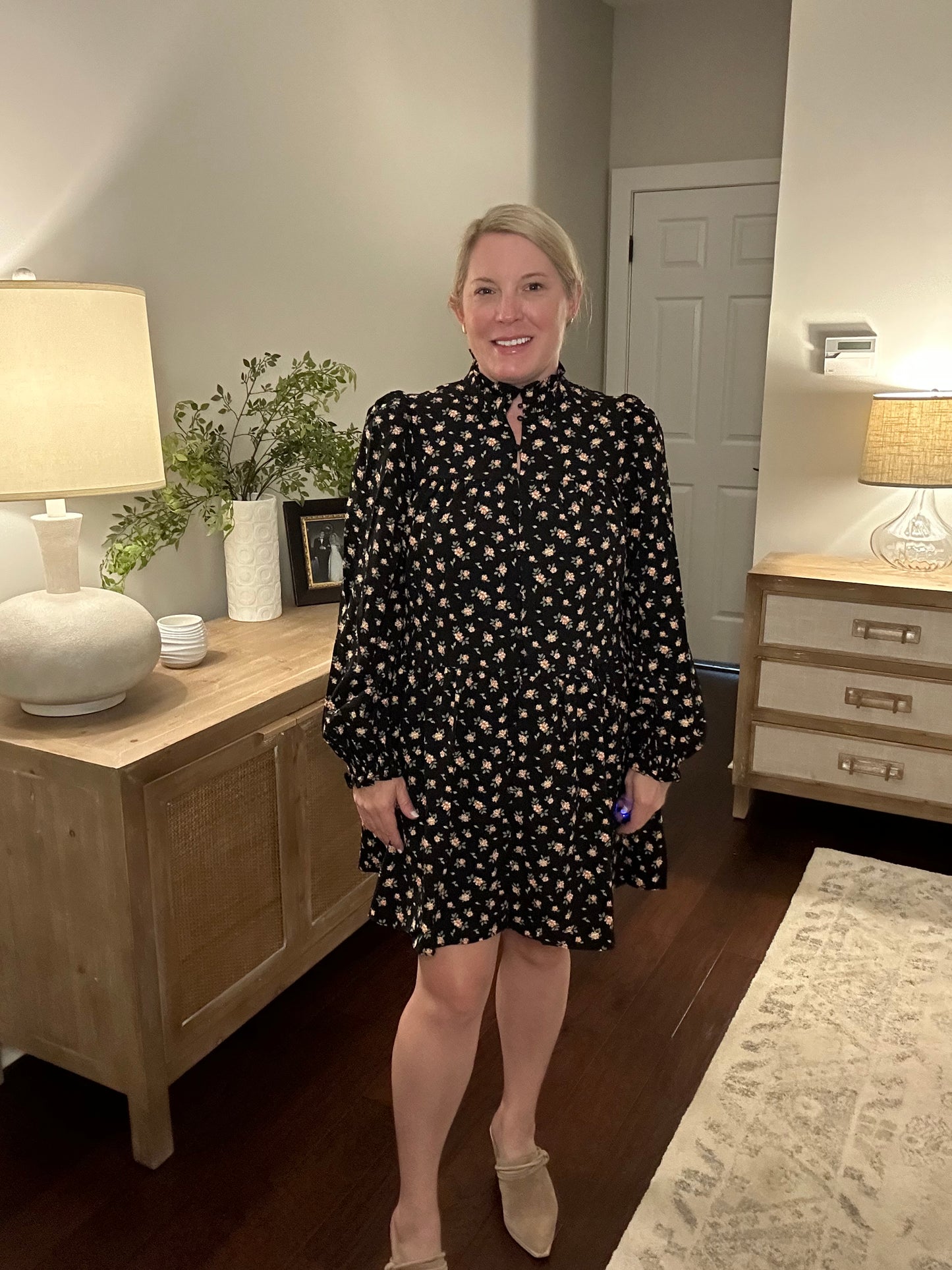 Black floral  dress