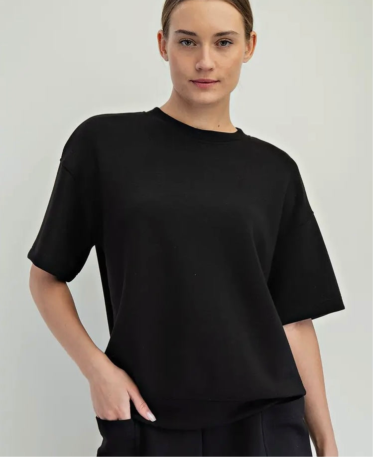 Modal Scuba Basic Short Sleeve Top and Skort Set