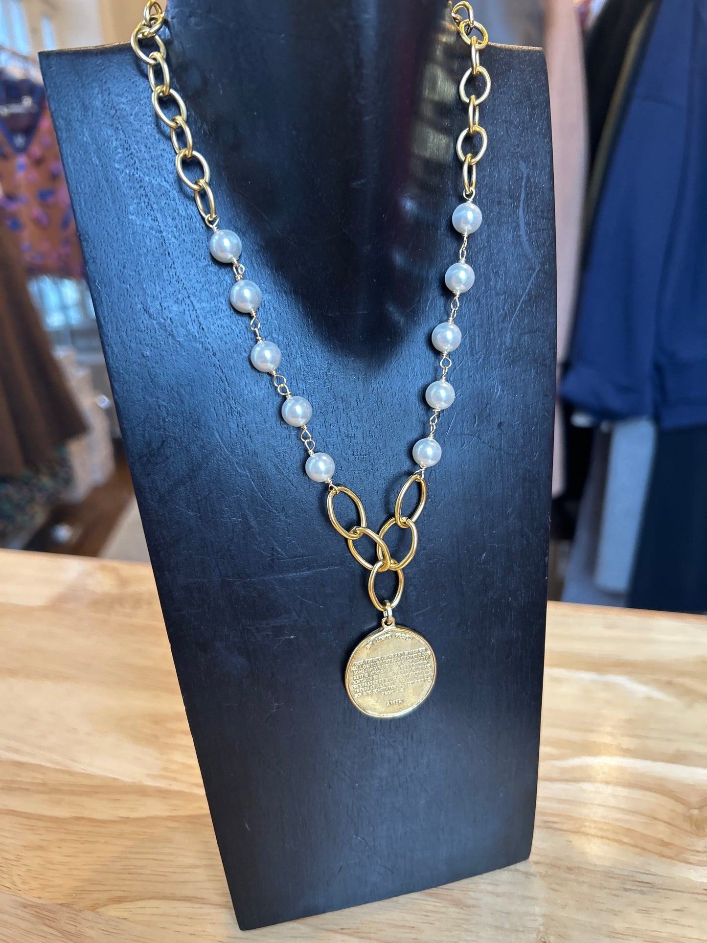 Lord’s Prayer + Pearl Chain Necklace