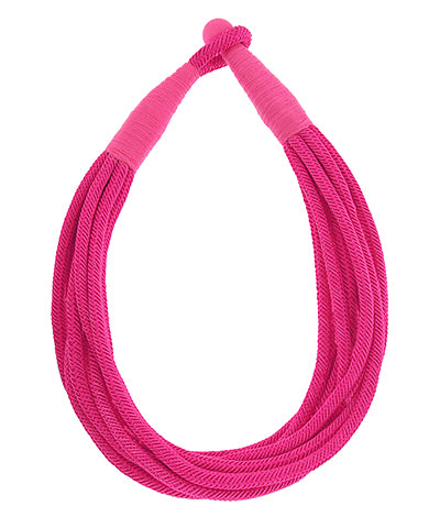 Multi strand rope necklace (fuchsia)