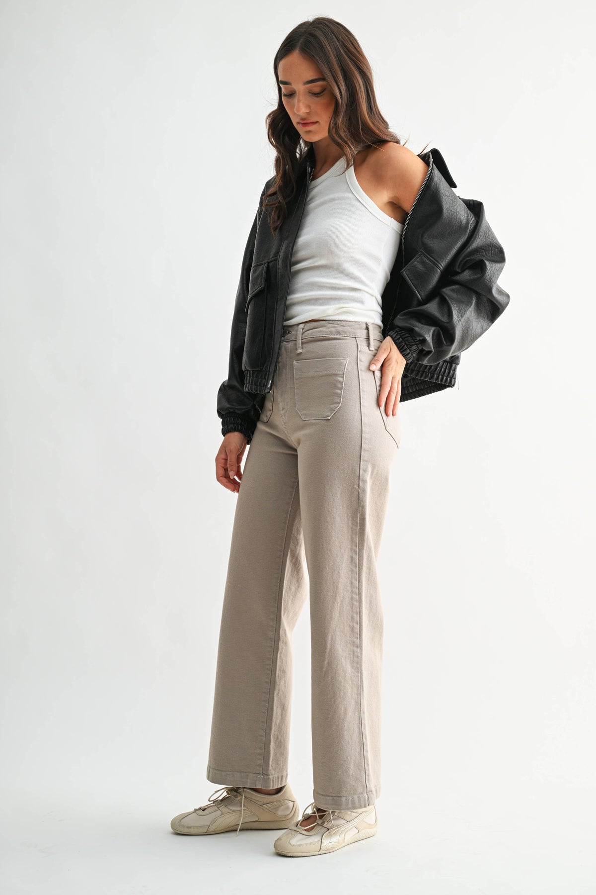 Patch Pocket Wide Leg - Moonstone Cream