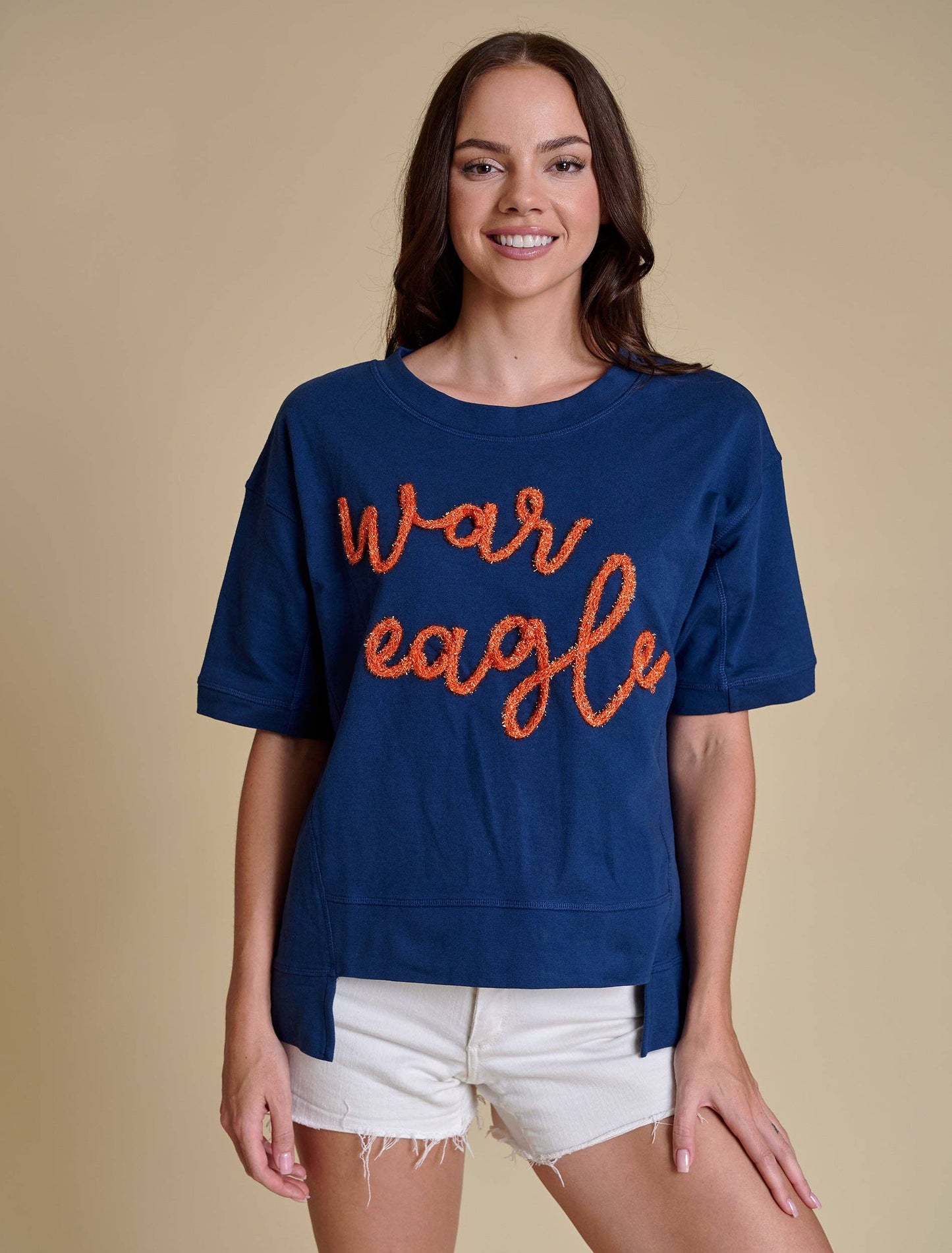 The Glitter Script Boxy Top | Auburn