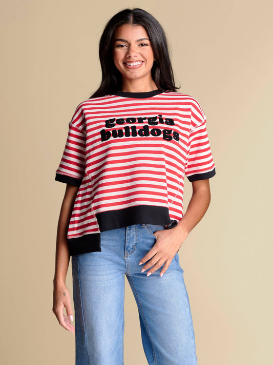 The Stripe Chenille Boxy Top | Georgia