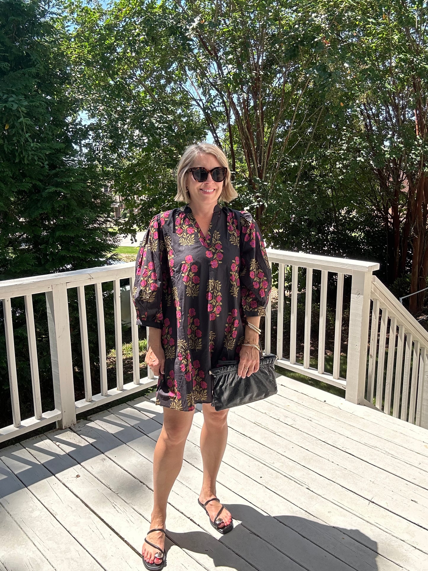 Floral pattern v-neck dress