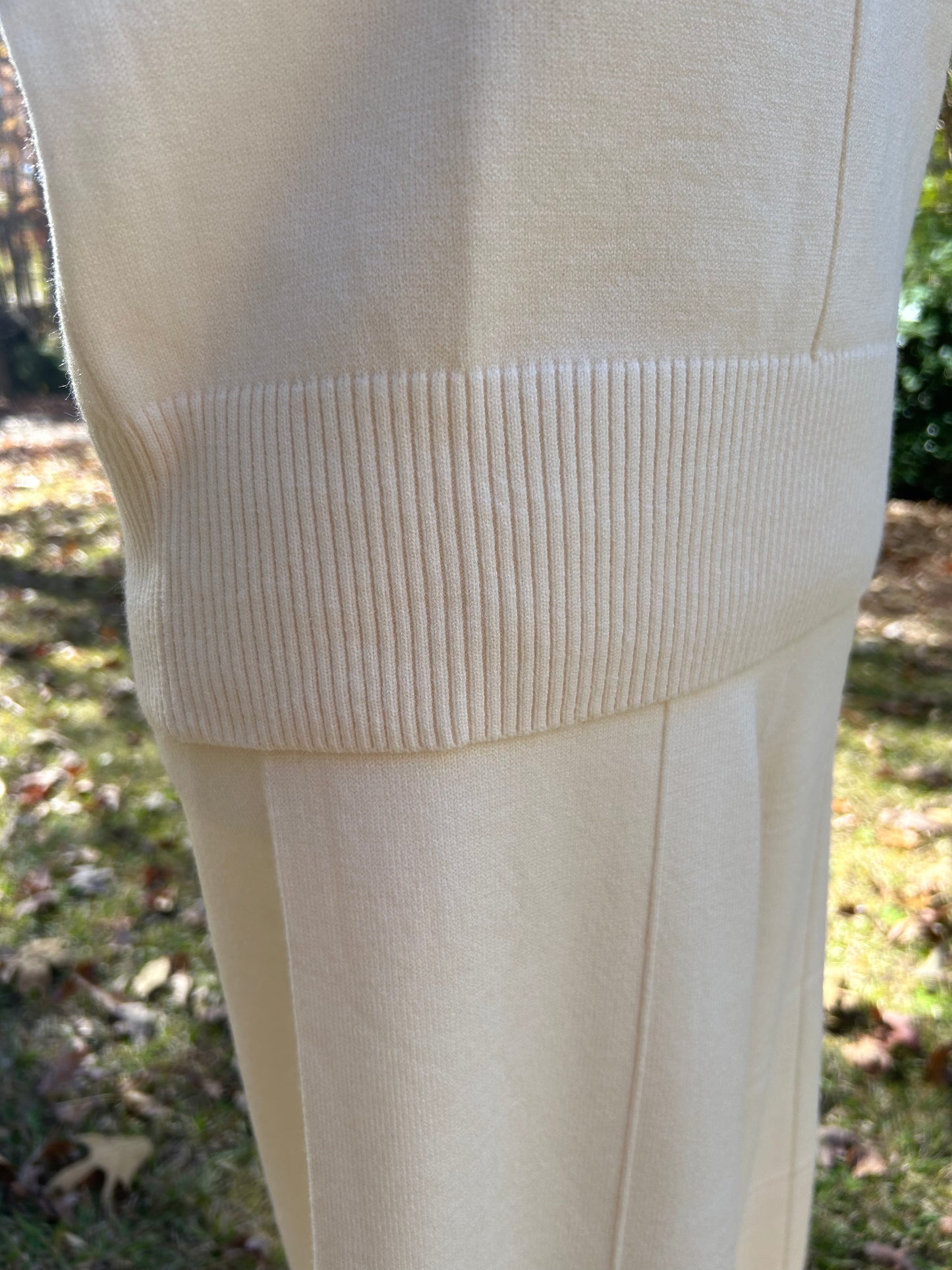 Knit mock neck and crop pant set