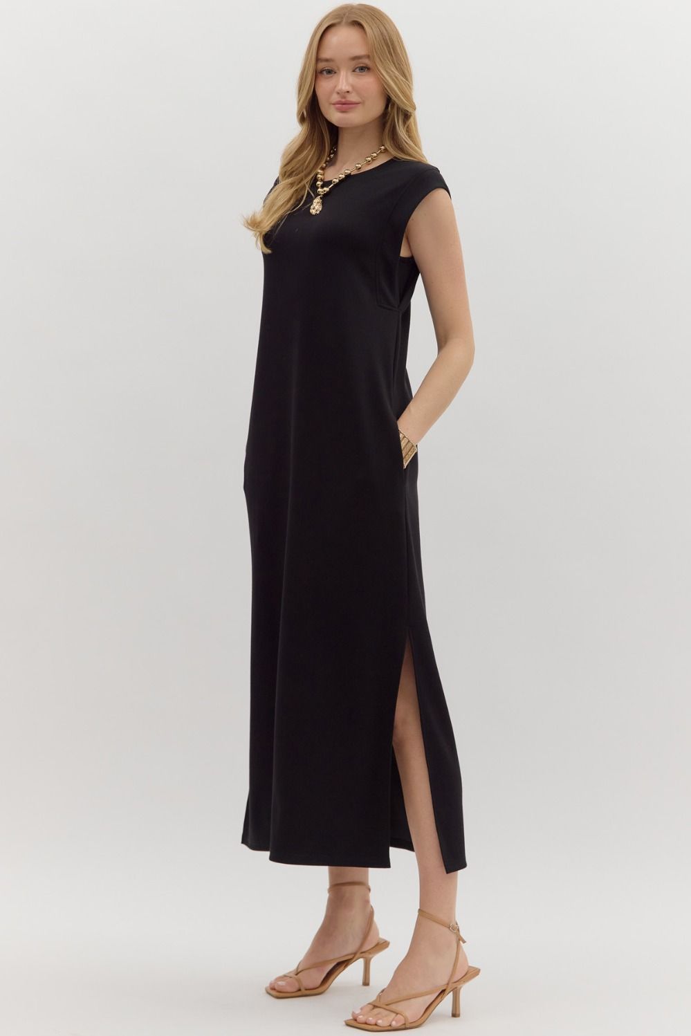 Jersey knit midi dress