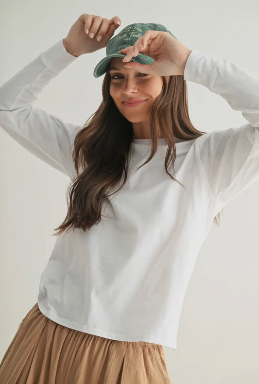 Stonewash Pima Cotton Boxy
Long Sleeve