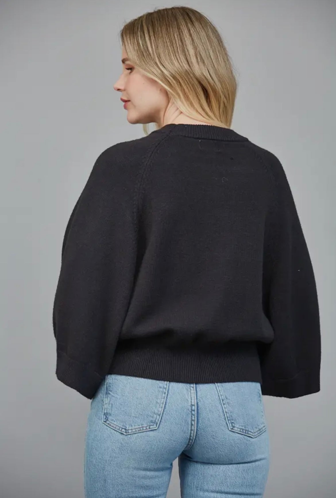 Raglan Sleeve Crew Neck Sweater